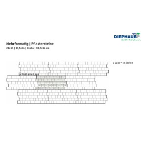 Diephaus Pflasterstein Semito, weiß-schwarz, Mehrformat, 46 Steine pro Lage.