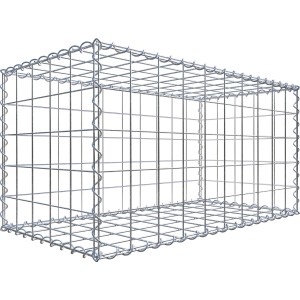 Leere Gabiona Gabione, 100x50x50 cm, Maschenweite 10x10 cm, zur individuellen Befüllung als Mauersystem.