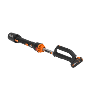 Worx Akku-Laubbläser WG543E, schwarz-orange, mit 20V Akku. Handliches Gartengerät.