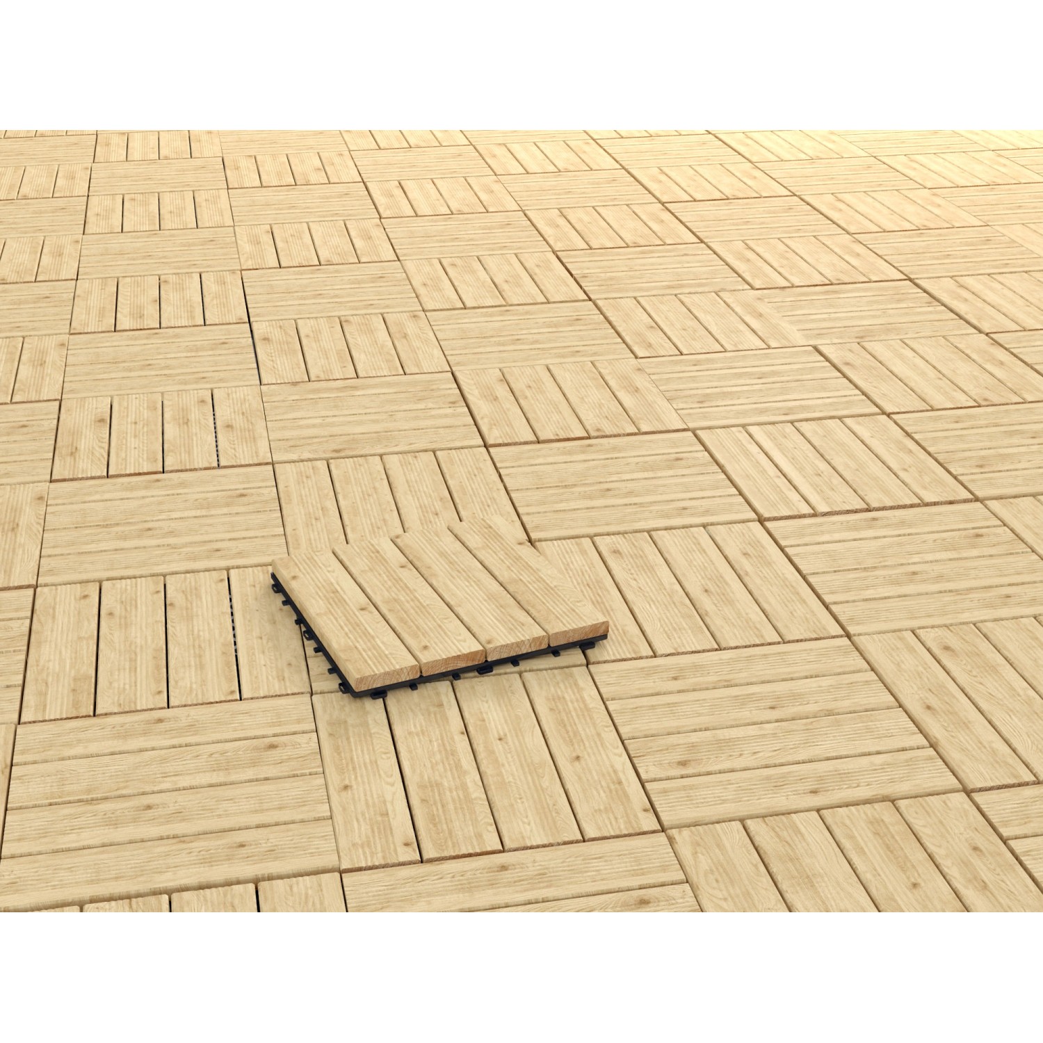 KlickFliese Holz mitteleurop. Lärche geriffelt 30 cm x 30 cm x 3 cm 4