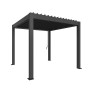 Biohort Pergola, dunkelgrau-metallic, 255x312x312 cm, Terrassenüberdachung mit Lamellen.