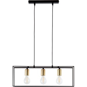 Brilliant Pendelleuchte Arica, 3-flammig, schwarz/messing, für Innenräume.