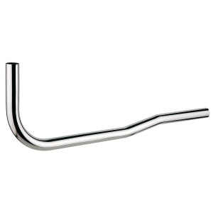 Verchromtes Kirchhoff Druckspülrohr, 90° gekröpft, Stahl, 28x600x200 mm für WC-Spülkasten.