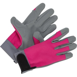 Gartenhandschuhe Pink Gr. 7, Arbeitshandschuhe mit Klettverschluss, grau und pink.