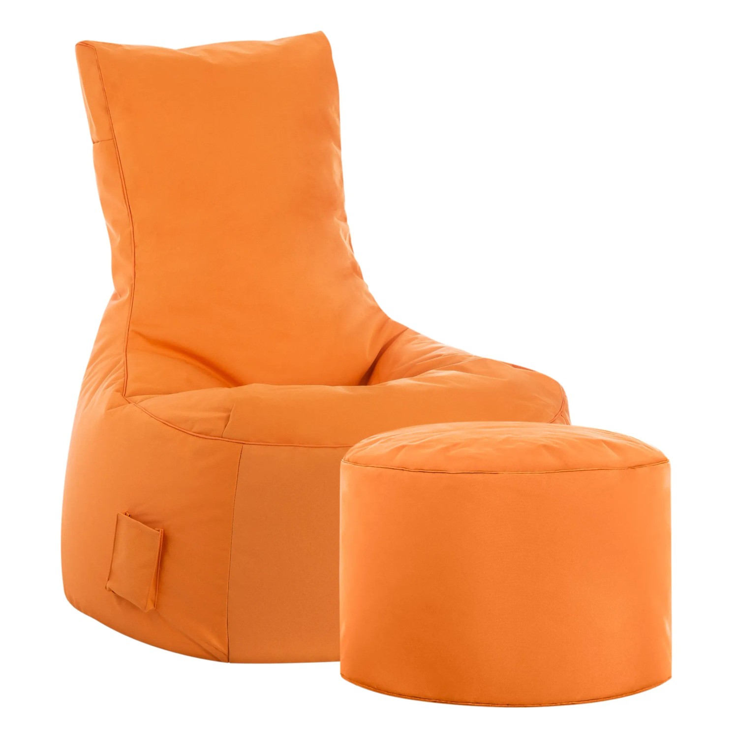 Oranger Sitting Point Hocker DotCom (60 l) mit Fußhocker. Sitzsack für Indoor & Outdoor.