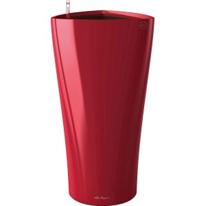 Hochglanz rote Lechuza Pflanzsäule Delta Premium, 30x30x56 cm, für Innenräume.