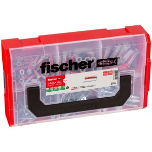 Fischer L-BOXX Mini mit DuoPower Dübeln und Schrauben, 210-teiliges Dübelset.