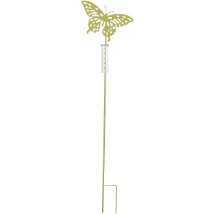 Gartenstecker Schmetterling Rosa-Blau, Metall, 117cm hoch. Dekorative Gartendeko.