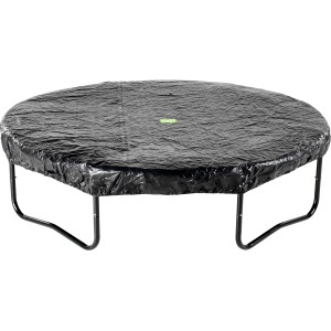 Schwarze EXIT Trampolin Abdeckplane D253cm zum Schutz vor Witterung und Schmutz.