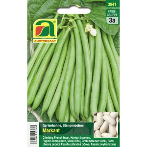 Austrosaat Stangenbohne Markant Saatgut: Grüne Bohnen auf der Packung.