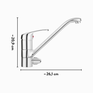 Chrom Küchenarmatur KI-5092 mit Geräteanschluss, Einhebelmischer für Spültisch.
