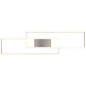 Moderne Trio LED Deckenleuchte Albany, 100cm, Nickel matt, mit rechteckigem Design.