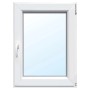 Weißes Kunststofffenster, 50x55 cm, 2-fach Verglasung, Anschlag rechts.