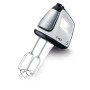Severin Handmixer HM 3830 in Schwarz-Weiß mit Rührbesen und Knethaken.
