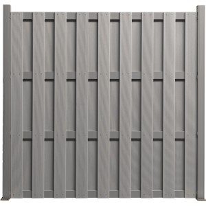 Elephant WPC Bohlenzaun Color Line Grau 180 cm x 180 cm x 3,3 cm