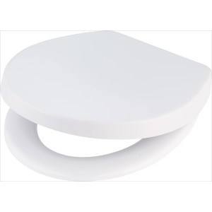 Weißer OBI WC-Sitz Carus II aus Duroplast mit Absenkautomatik.