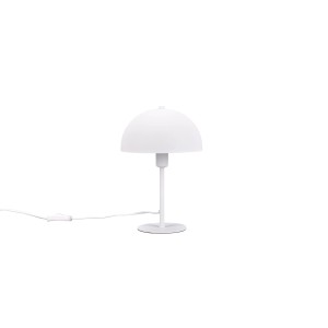 Weiße Trio Design-Tischleuchte Nola, 20x20cm, mit Schnurschalter. Modernes, pilzförmiges Design.