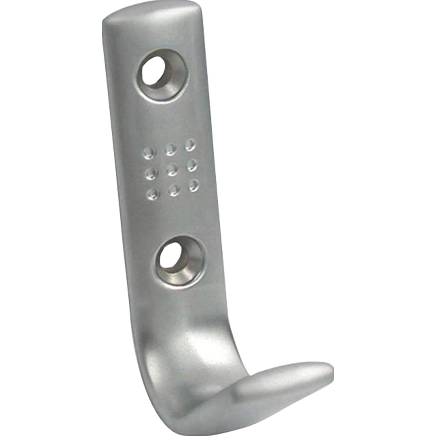 Wandhaken 1607, Chrom matt, aus Metall mit zwei Bohrlöchern zur einfachen Montage.