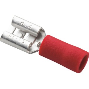 Rote Flachsteckhülse für Kabel von 0,5-1,5 mm², Autoelektrik Zubehör.