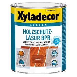 Dose Xyladecor Holzschutz-Lasur BPR Mahagoni 1 l für den Außenbereich. Holzlasur mit Bläueschutz und UV-Schutz.