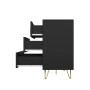 okwish Sideboard mit Goldgriffen Stauraum Wohnzimmer 120x40x77cm Schwarz_9
