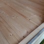Detailaufnahme: Holzboden und Türrahmen des weka Gartenhaus 224 A.