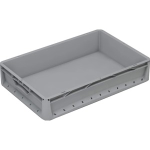 Eurobox-System Box Vollwand 60 cm x 40 cm x 12 cm Grau