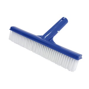 Steinbach Poolbürste kurz, blaue Poolreinigungsbürste mit weißen Borsten für Folienbecken.