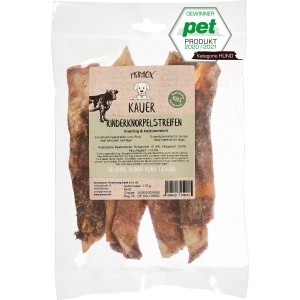 Primox Hunde-Snack Rinderknorpel, getrocknete Kauer-Streifen im Beutel.