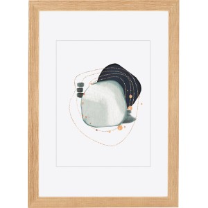Holz-Bilderrahmen Eiche, 21x29,7 cm, mit abstraktem Bild