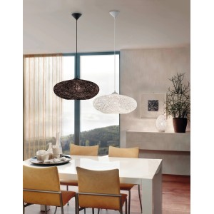 Eglo Hängeleuchte Campilo, 2 Farben: Weiße Papierfäden, modernes Design für Wohn- und Esszimmer.