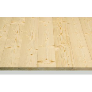 Unbehandeltes Fichte/Tanne Rauspund mit Nut und Feder, 19x96x2000 mm, für den Innenausbau.