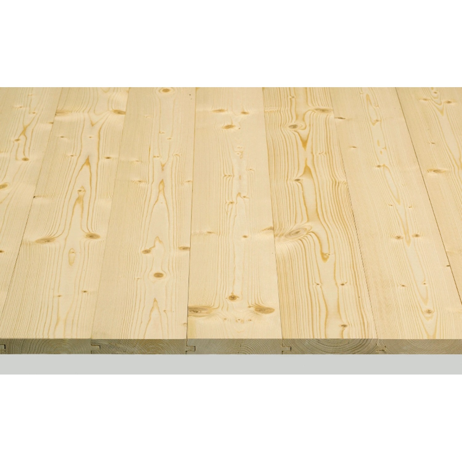 Unbehandeltes Fichte/Tanne Rauspund mit Nut und Feder, 19x96x2000 mm, für den Innenausbau.