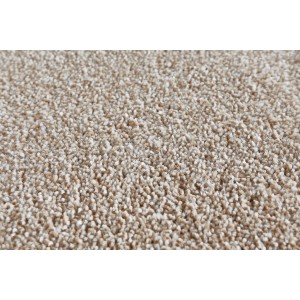 Nahaufnahme: Beige Andiamo Teppichboden Nathalie, Vlies Meterware.