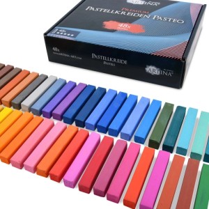 Artina Pasteo Weichpastellkreide, 48-teiliges Set mit Farbauswahl und Verpackung.