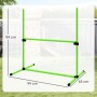 Grüne PawHut Hunde Agility Hürde aus Kunststoff, 99x65x94 cm, höhenverstellbar für Training auf Rasen.