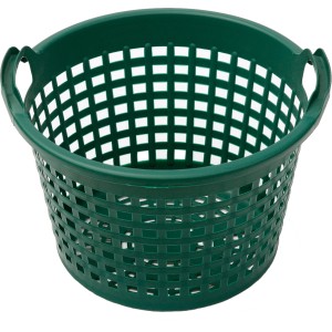 Grüner Floraworld Gartenkorb Classic, rund, 22 l, aus Kunststoff mit stabilen Griffen.