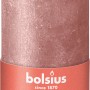 Rosa Bolsius Rustik-Kerze Shimmer, 130/68 mm. Stumpenkerze mit Metallic-Effekt.