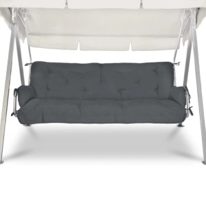 Beautissu Hollywoodschaukel Auflage Flair HS 180x50 Graphitgrau für 3-Sitzer Schaukeln.