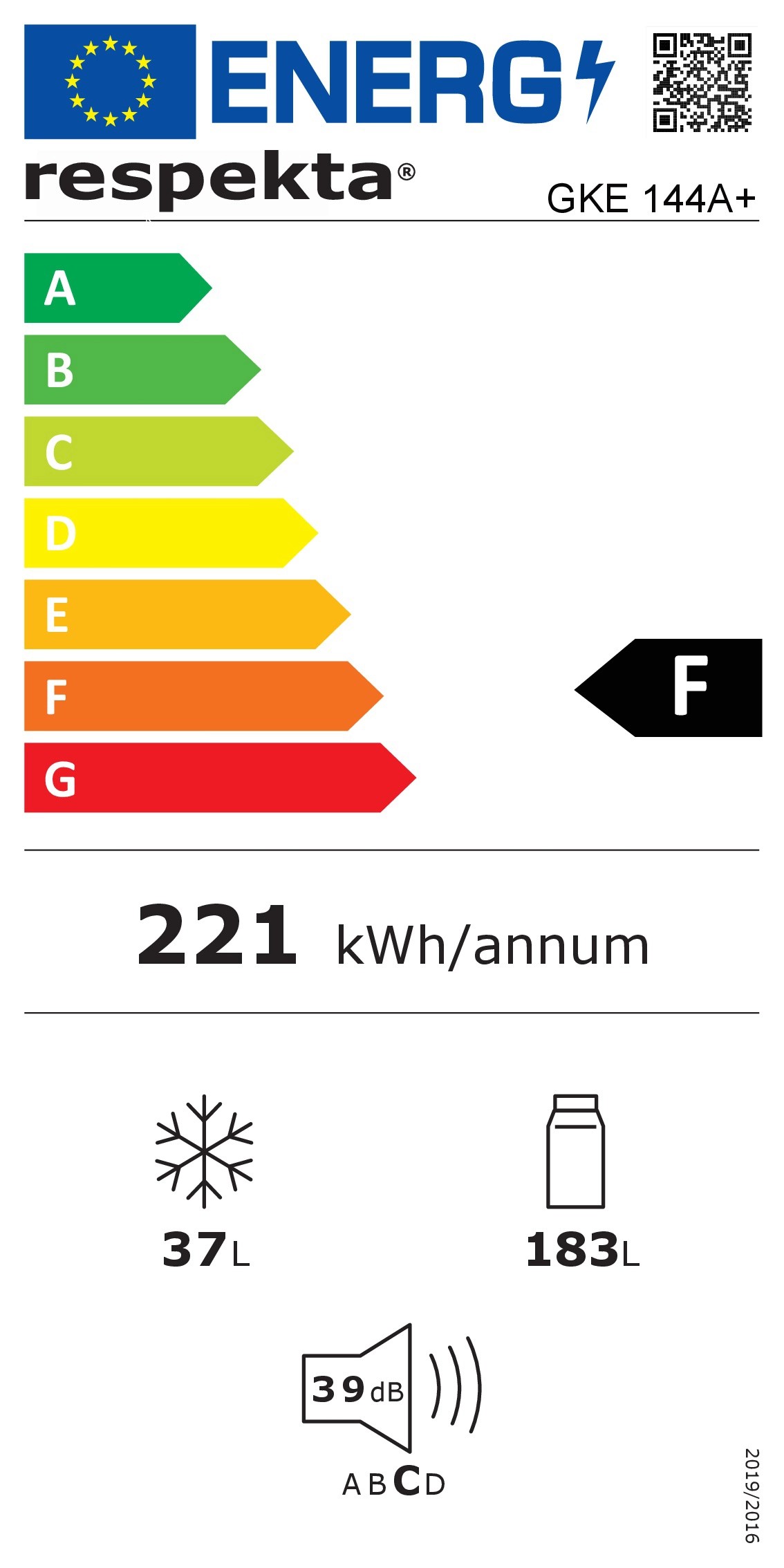 Respekta Einbau Kühl- & Gefrierkombination GKE144A+ EEK: outlets F