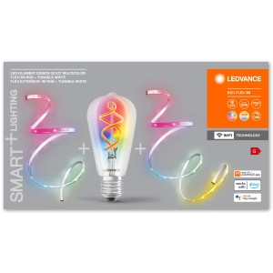 Ledvance Smart+ Filament Edison E27 mit LED-Lichtstreifen, Multicolor, dimmbar.