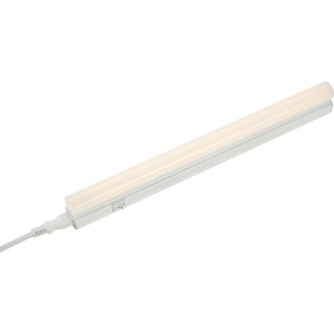 Weiße LED-Lichtleiste mit Schalter, geeignet zur Montage unter Hängeschränken.