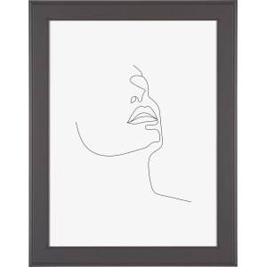 Anthrazitfarbener MDF-Bilderrahmen Malmo, 30x40 cm, mit grafischem Inlay.