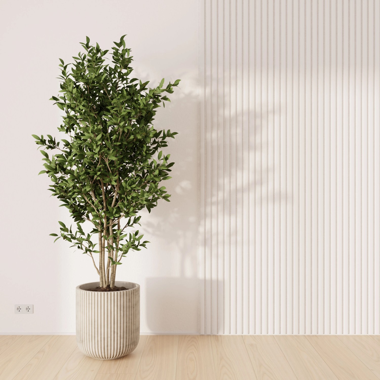 Weißes Akustikpaneel Foliert für Wand & Decke, 240 cm, mit Akustikfilz für besseren Raumklang.