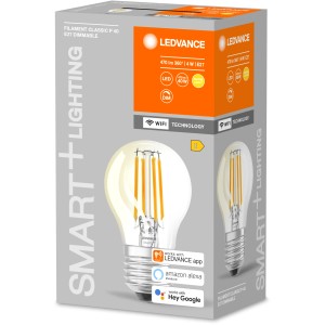 Ledvance Smart+ LED Filament Mini Birne Klar, E27, dimmbar, mit WiFi-Technologie.