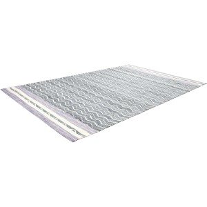 Kayoom Kurzflorteppich Mirage 110, violett-grau, 160x230 cm mit Wellenmuster.