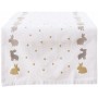 Tischläufer Tinka mit Hasenmuster und goldenen Punkten, 40x140 cm, Multicolor.