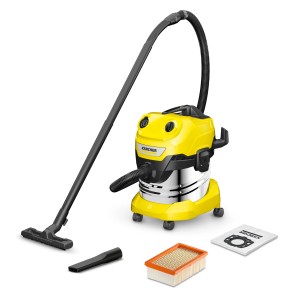 Kärcher Nass- und Trockensauger WD 4 S V-20/5/22 mit Zubehör und Edelstahlbehälter.