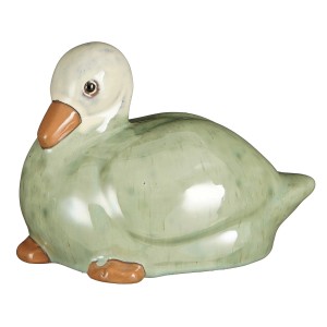 Mica Decorations Deko-Figur Ente Keramik 18 cm x 16 cm x 25 cm Grün
