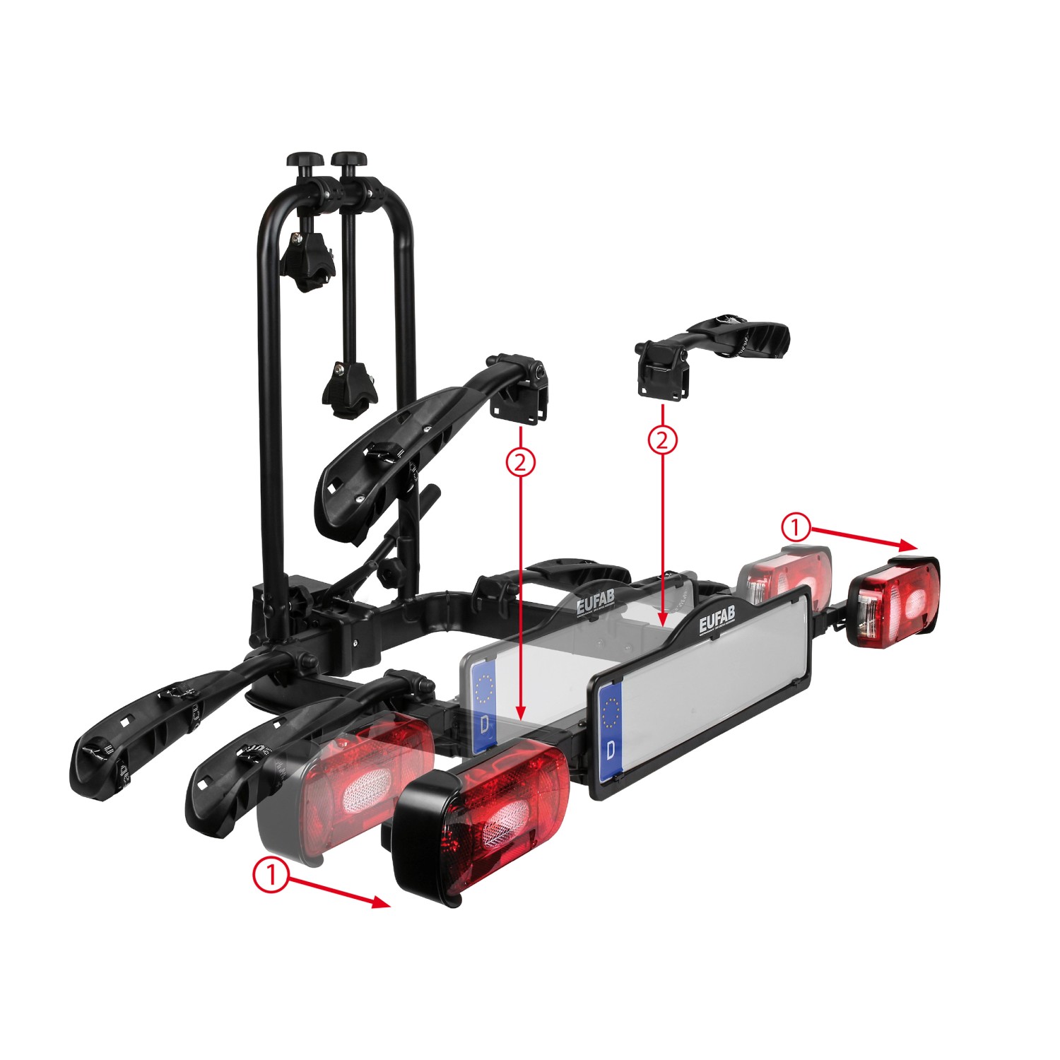Eufab Erweiterung für Crow Plus Fahrradträger, zur Montage eines dritten Fahrrads.